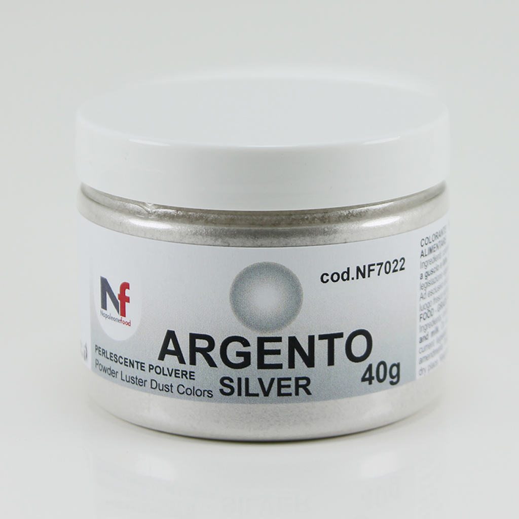 PLATA BRILLANTE colorante alimentario en polvo 40g.