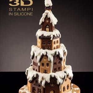Molde de pino navideño Gingerbread Village