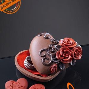 Molde de Cofrecito Corazón con las Rosas