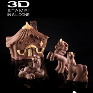 Bebé Unicornio pequeño sentado molde de silicona