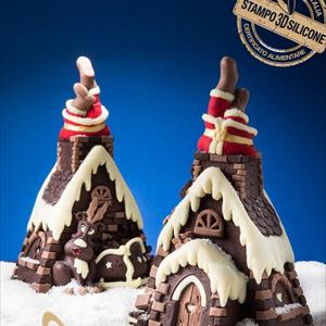 Pino de Navidad Papá Noel en la chimenea Molde LINEAGUSCIO