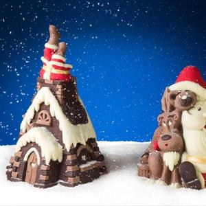 Pino de Navidad Papá Noel en la chimenea Molde LINEAGUSCIO