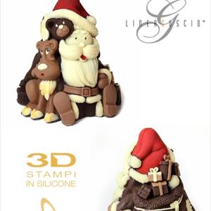 Molde Campana Santa Claus con Oso y Reno