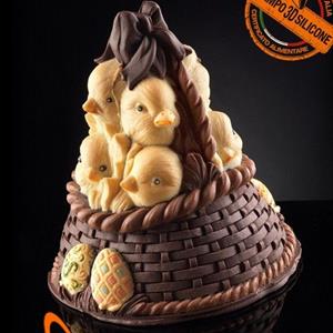 Cesta de Pulluelos Molde LINEAGUSCIO Campana de Pascua