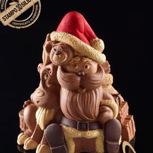 Molde Campana Santa Claus con Oso y Reno