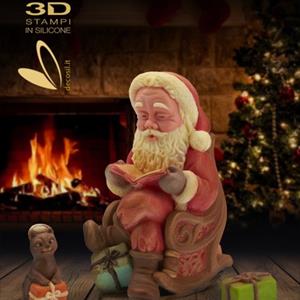 Molde de campana de Papá Noel en mecedora