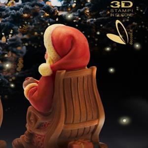 Molde de campana de Papá Noel en mecedora