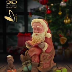 Molde de campana de Papá Noel en mecedora