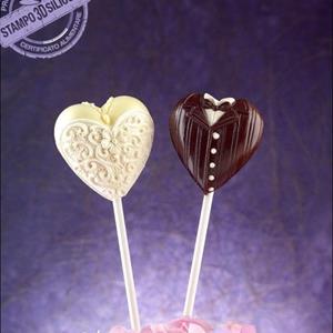 Corazones de Novios molde de piruletas decoStick