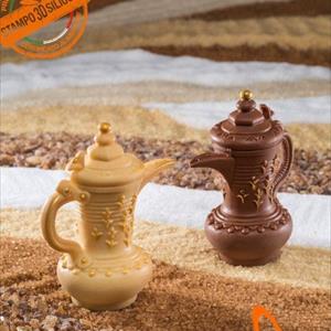 Cafetera árabe con Flores molde de silicona