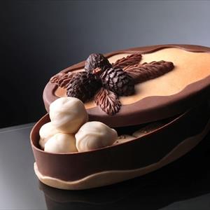 molde de chocolate Caja Oval con adornos de Navidad