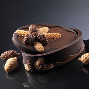 molde de chocolate Caja Oval con adornos de Navidad