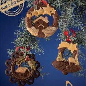 Molde Colgante de Navidad Casa y Acebo