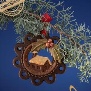 Molde Colgante de Navidad Casa y Acebo