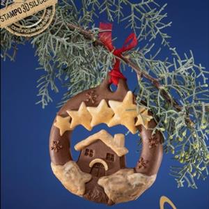 Molde Colgante de Navidad Casa y Estrellas