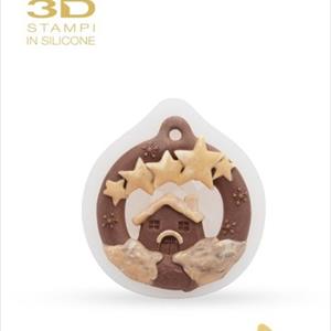 Molde Colgante de Navidad Casa y Estrellas