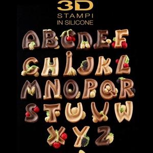 Molde Letras mayúsculas del alfabeto decorado con frutas