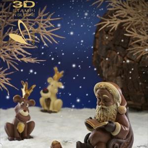 Molde de campana de Papá Noel en mecedora