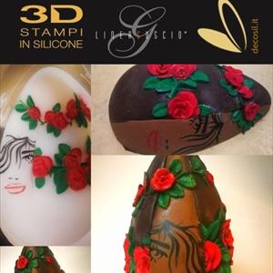 Rosas Molde LINEAGUSCIO Huevo Grande de Pascua